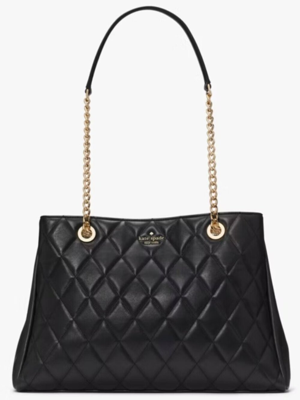 Brand New New Kate Spade NY Carey Large Black Quilted Leather Tote Bag Purse